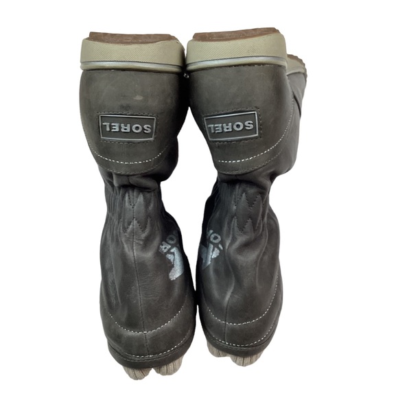 SOREL Firenzy Breve Leather Zip Up Winter Boot Gray - Picture 8 of 11